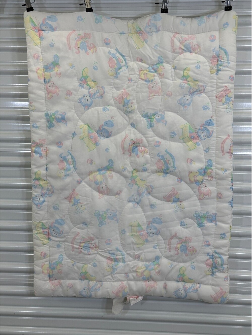 Vintage Nursery Baby Duvet Chicks Bears Rabbit Sheep Ball Dacron? 28.25" x 39.5"